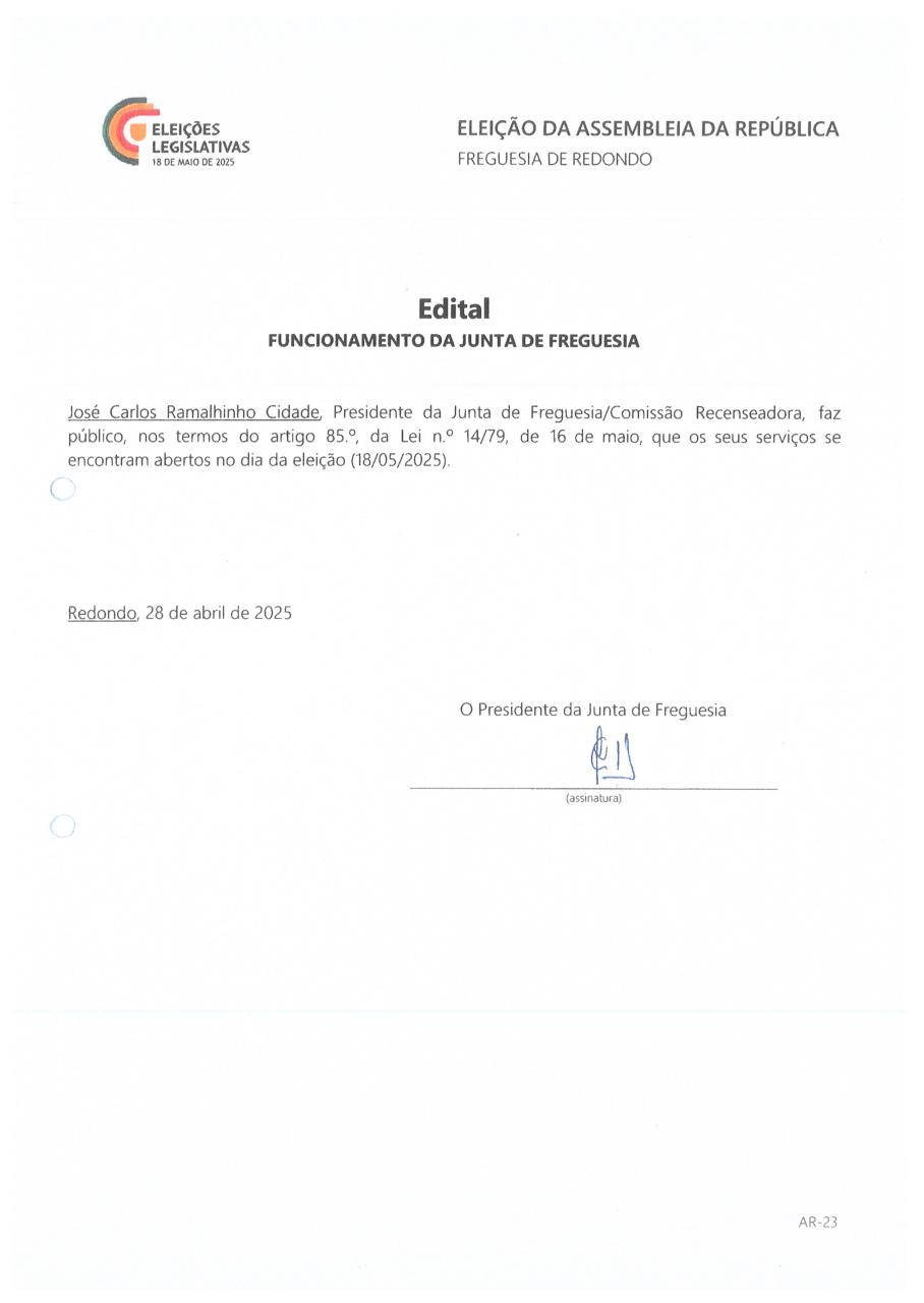 Eleição da Assembleia da República - 18 de Maio 2025